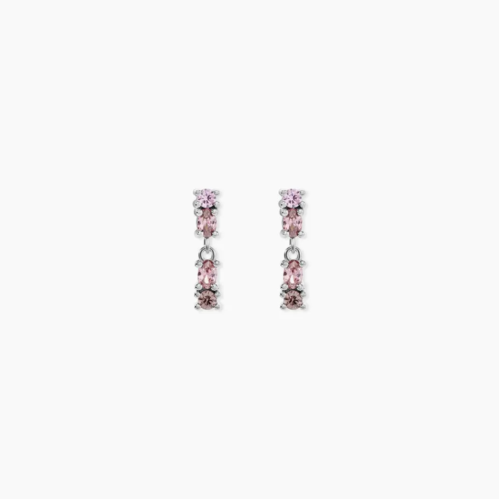 Boucles D'oreilles Pendantes Angelika Argent Blanc Pierre De Synthese