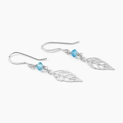 Boucles D'oreilles Pendantes Angelika Argent Blanc Pierre De Synthese