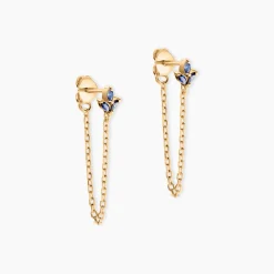 Boucles D'oreilles Pendantes Erma Plaqué Or Doré Oxyde De Zirconium|Marc Orian Sale