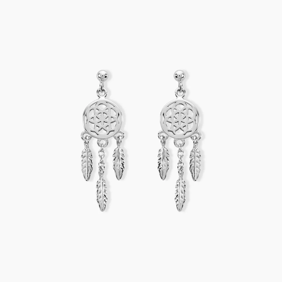 Boucles D'oreilles Pendantes Oniria Argent Blanc