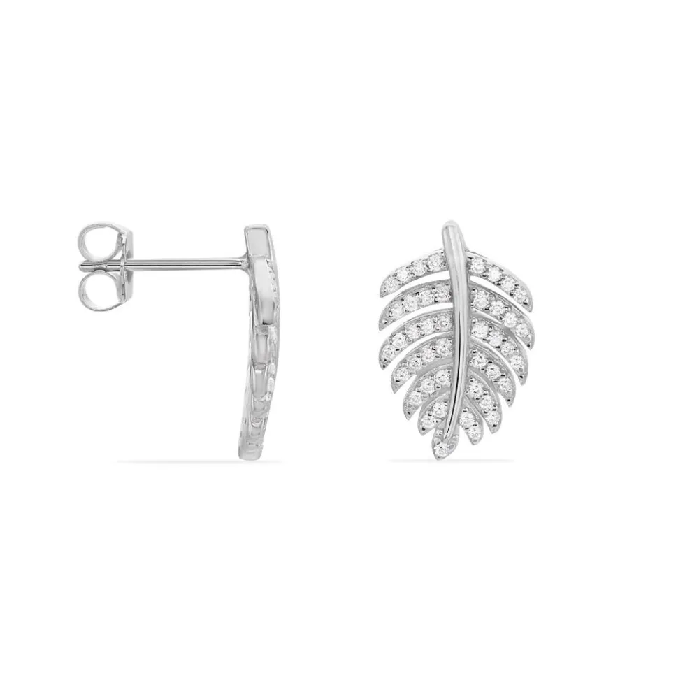 Boucles D'oreilles Pendantes Gabrielle Argent Blanc Oxyde De Zirconium|Marc Orian New