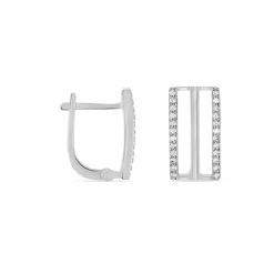 Boucles D'oreilles Pendantes Argent Blanc Oxyde De Zirconium|Marc Orian Online