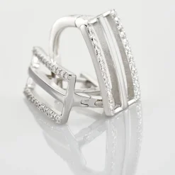 Boucles D'oreilles Pendantes Argent Blanc Oxyde De Zirconium|Marc Orian Online