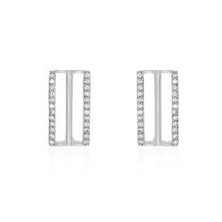 Boucles D'oreilles Pendantes Argent Blanc Oxyde De Zirconium|Marc Orian Online