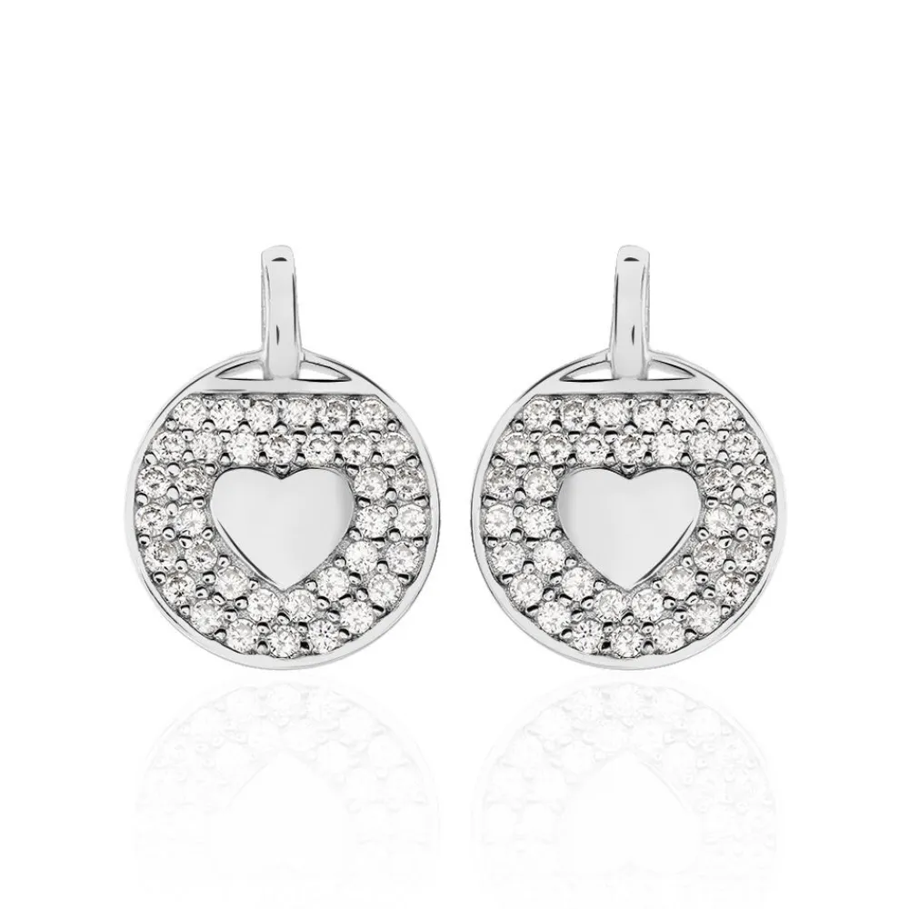 Boucles D'oreilles Pendantes Ivany Argent Blanc Oxyde De Zirconium|Marc Orian Discount