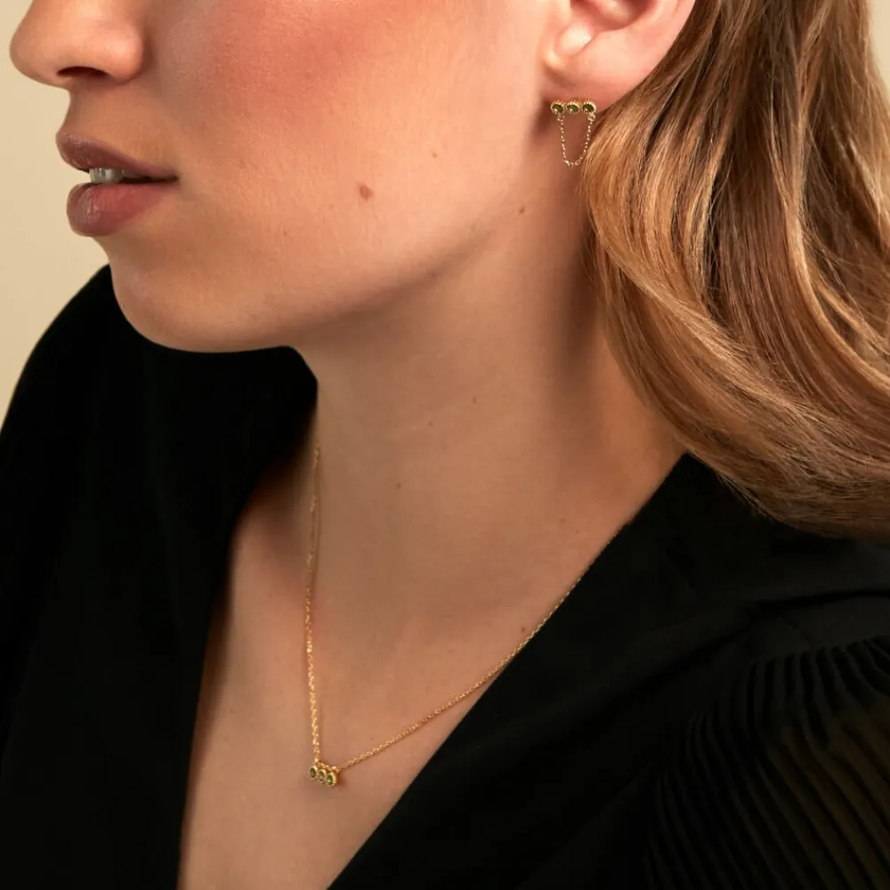 Boucles D'Oreilles Pendantes Poem Argent Jaune Péridot|Marc Orian Sale