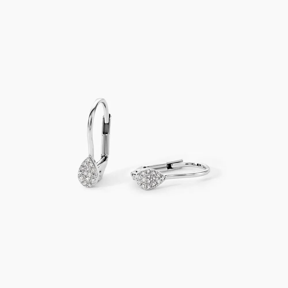 Boucles D'oreilles Pendantes Or Blanc Urzula Diamants|Marc Orian Discount