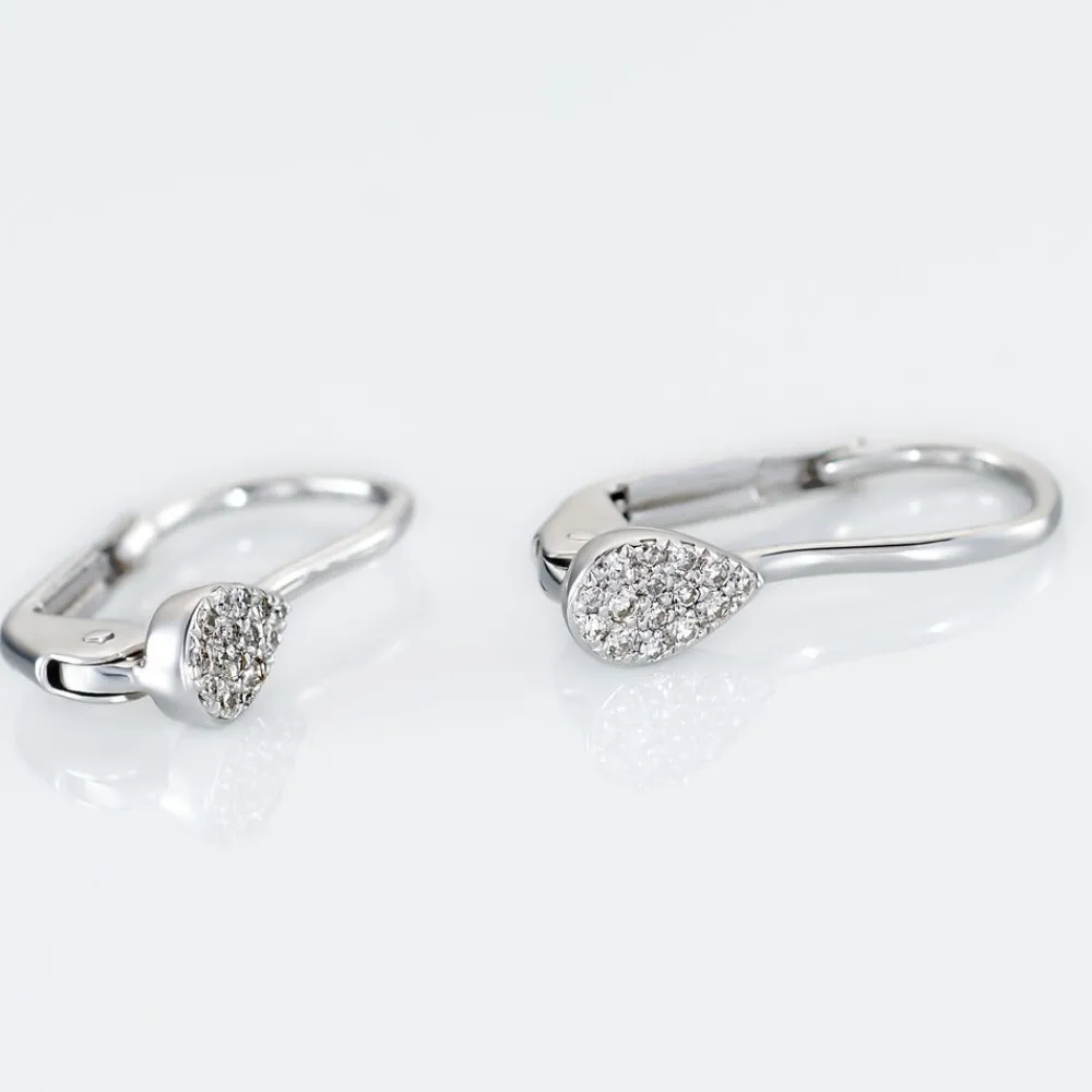 Boucles D'oreilles Pendantes Or Blanc Urzula Diamants|Marc Orian Discount