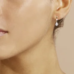 Boucles D'oreilles Pendantes Ernst Goutte Or Jaune Oxyde De Zirconium