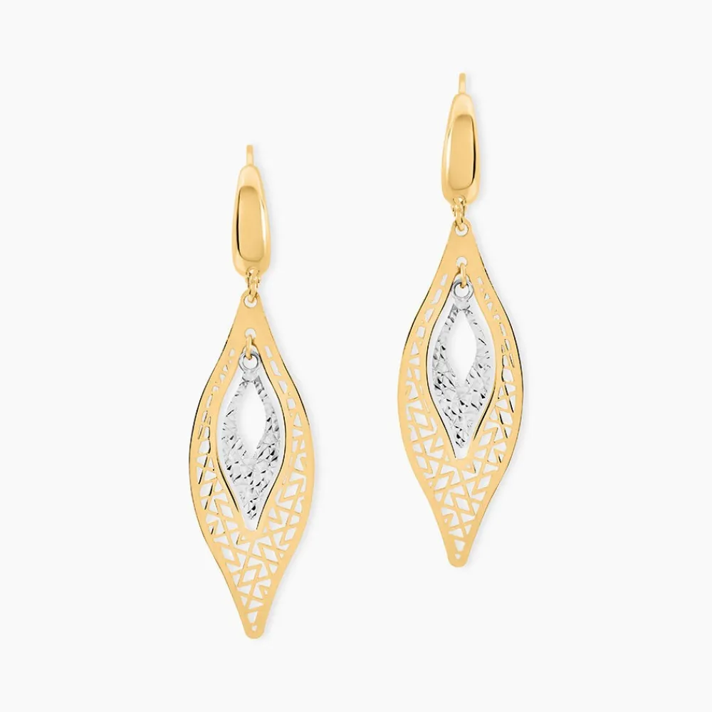 Boucles D'Oreilles Pendantes Gerontius Or Bicolore|Marc Orian New