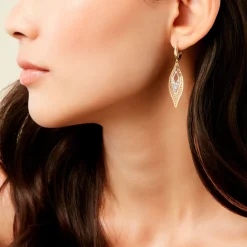 Boucles D'Oreilles Pendantes Gerontius Or Bicolore|Marc Orian New