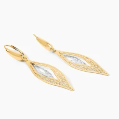 Boucles D'Oreilles Pendantes Gerontius Or Bicolore|Marc Orian New