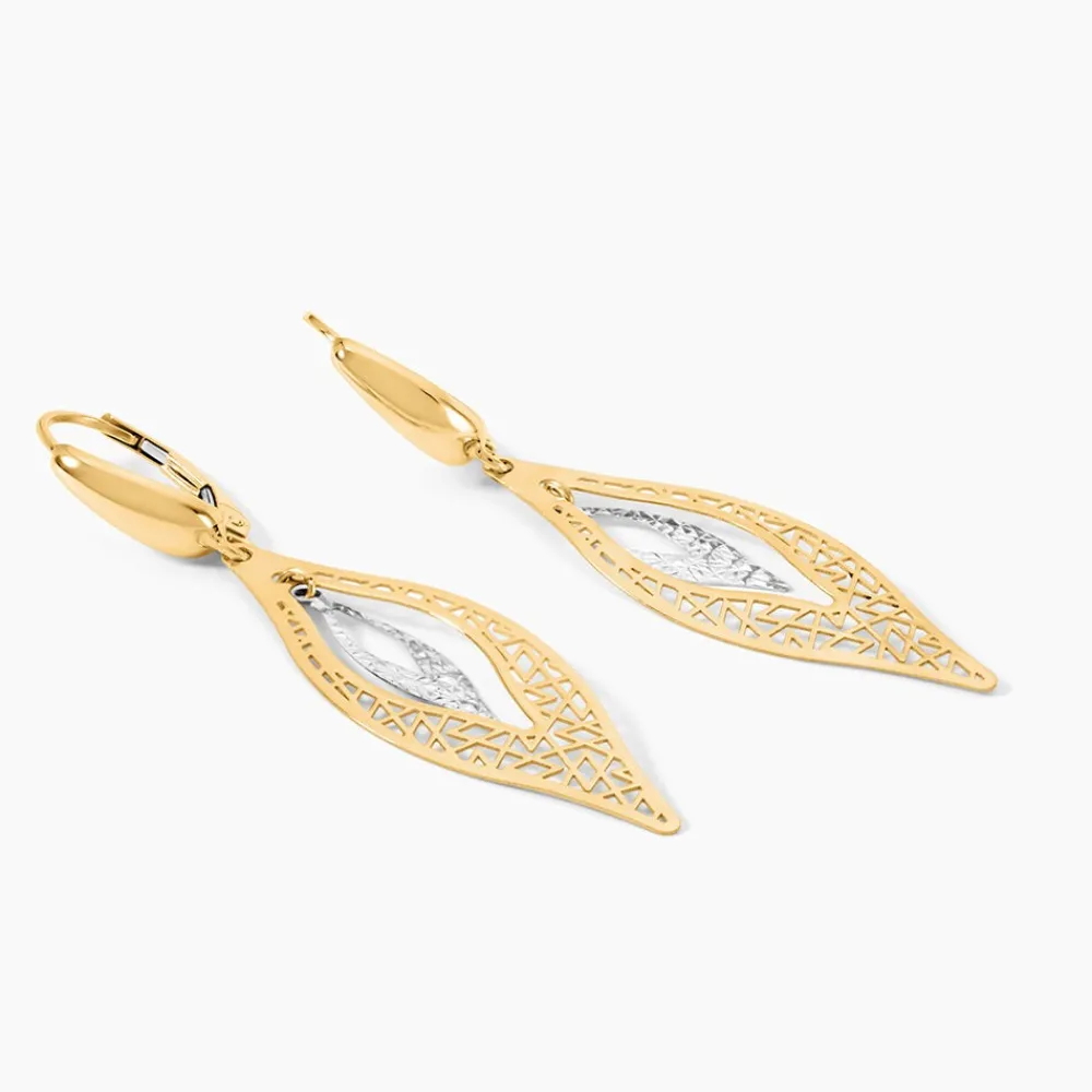 Boucles D'Oreilles Pendantes Gerontius Or Bicolore|Marc Orian New
