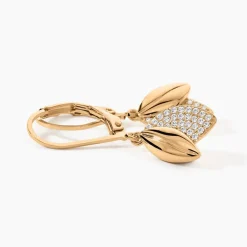 Boucles D'Oreilles Pendantes Epurea Or Jaune Nacre
