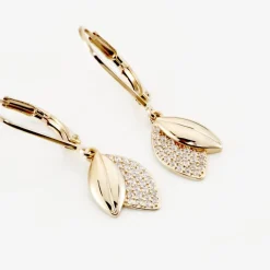 Boucles D'Oreilles Pendantes Epurea Or Jaune Nacre
