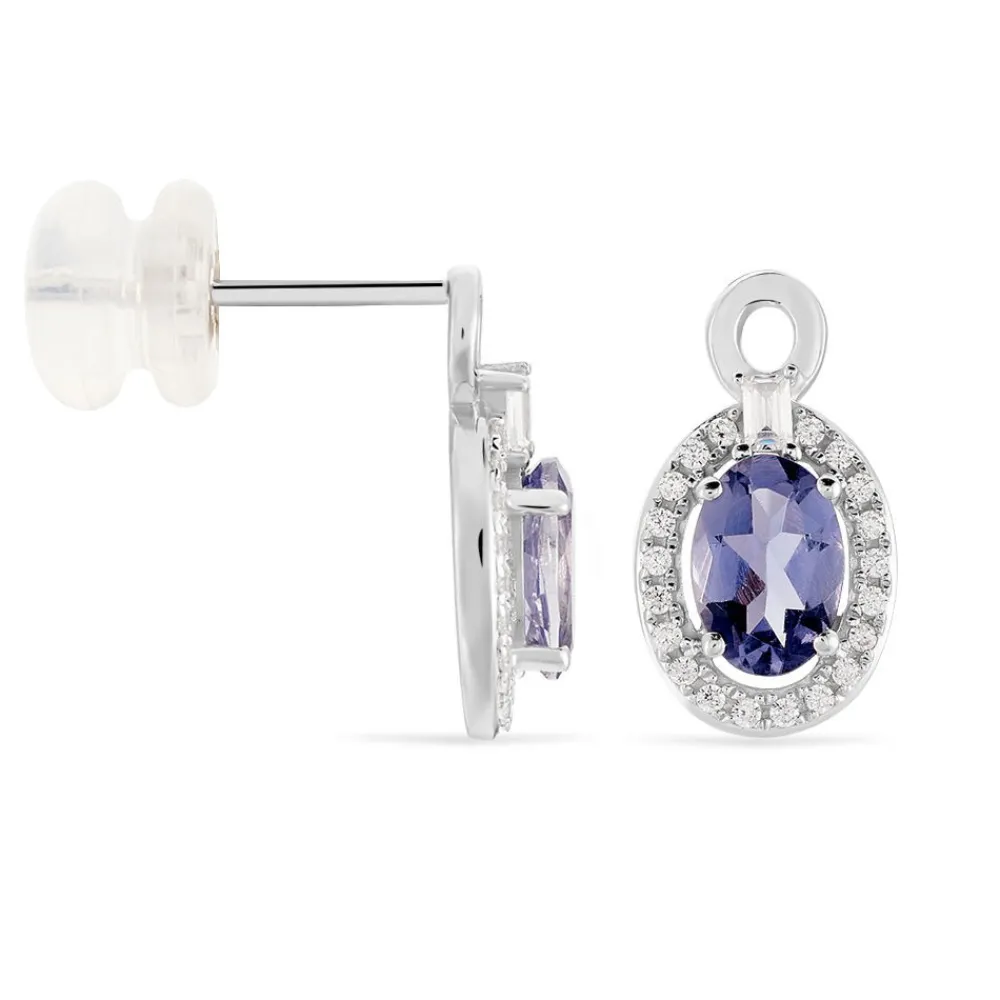 Boucles D'oreilles Pendantes Dally Or Blanc Oxyde De Zirconium Iolite|Marc Orian Best