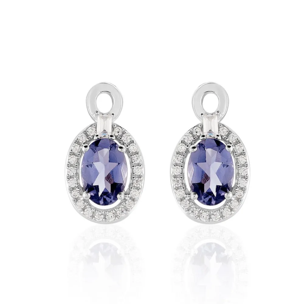 Boucles D'oreilles Pendantes Dally Or Blanc Oxyde De Zirconium Iolite|Marc Orian Best