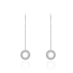 Boucles D'oreilles Pendantes Florenzia Argent Blanc Oxyde De Zirconium|Marc Orian Outlet