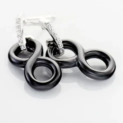 Boucles D'oreilles Pendantes Celinia Argent Blanc Céramique Et Oxyde|Marc Orian Discount