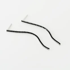 Boucles D'oreilles Pendantes Lou-anne Argent Blanc Oxyde Noir|Marc Orian Outlet
