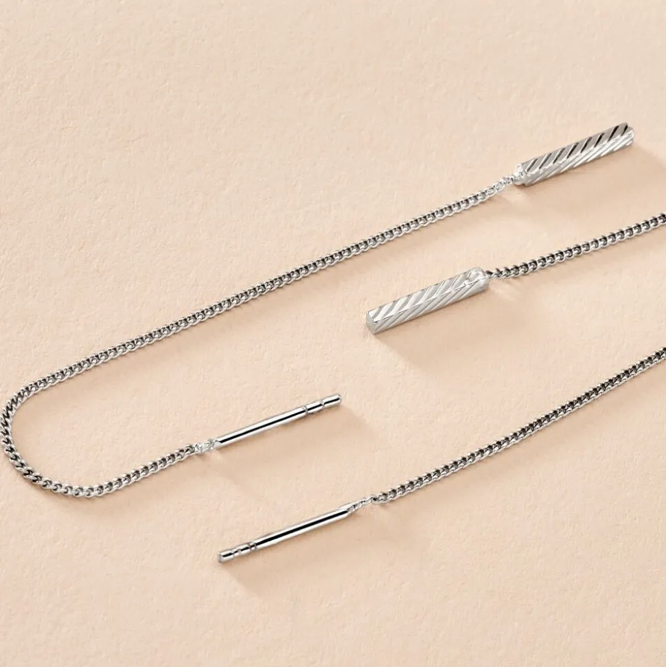 Boucles D'oreilles Pendantes Mila Argent Blanc