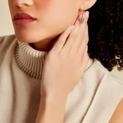Boucles D'oreilles Pendantes Ottavia Argent Blanc Oxyde De Zirconium|Marc Orian Discount