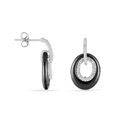 Boucles D'oreilles Pendantes Suhayla Argent Céramique Et Oxyde|Marc Orian