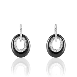 Boucles D'oreilles Pendantes Suhayla Argent Céramique Et Oxyde|Marc Orian