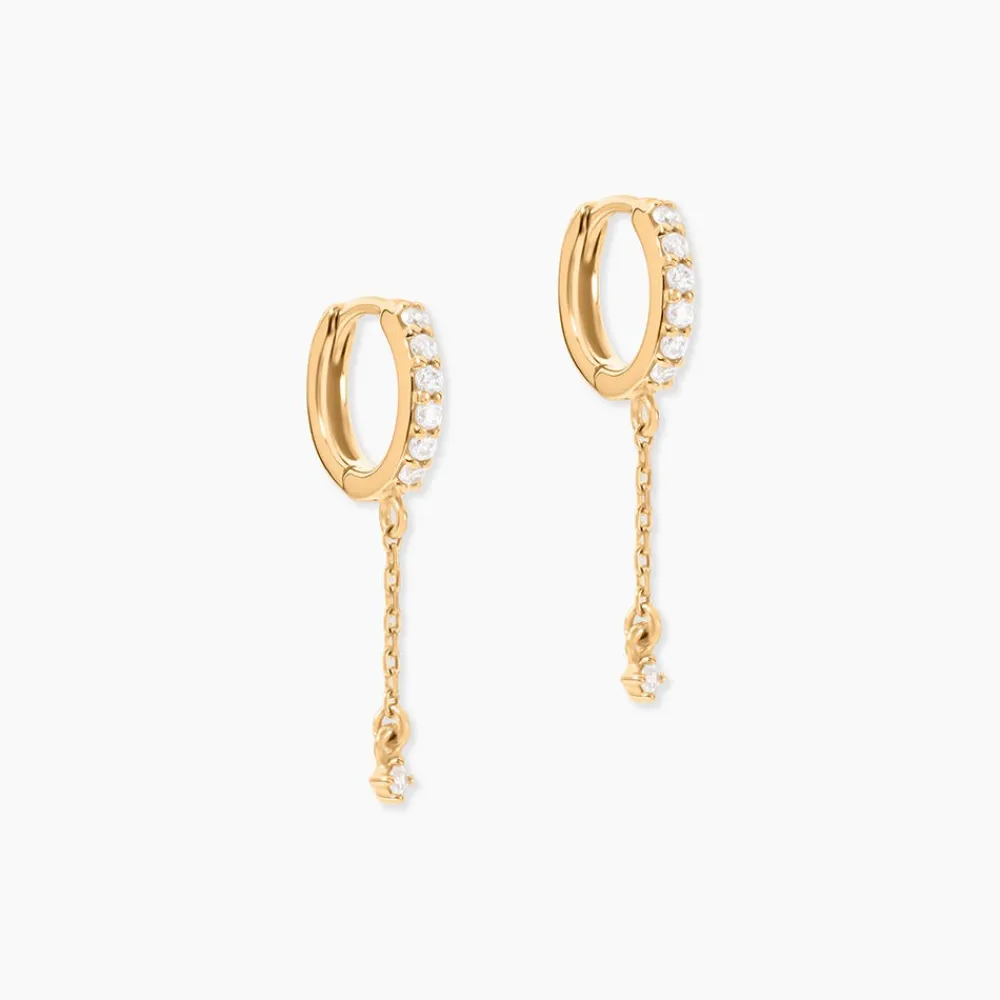 Boucles D'Oreilles Pendantes Hesta Plaqué Or Jaune Oxyde De Zirconium|Marc Orian Outlet