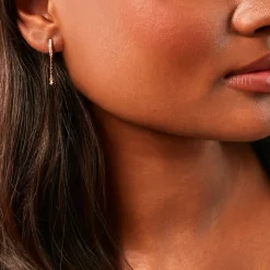 Boucles D'Oreilles Pendantes Hesta Plaqué Or Jaune Oxyde De Zirconium|Marc Orian Outlet