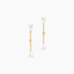 Boucles D'Oreilles Pendantes Scintillante Plaqué Or Jaune Oxyde De Zirconium|Marc Orian Outlet