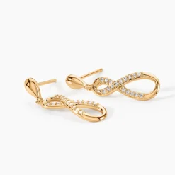 Boucles D'oreilles Pendantes Dunya Plaqué Or Jaune Oxyde De Zirconium|Marc Orian Hot