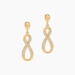 Boucles D'oreilles Pendantes Dunya Plaqué Or Jaune Oxyde De Zirconium|Marc Orian Hot