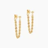 Boucles D'oreilles Pendantes Cordelia Corde Or Jaune