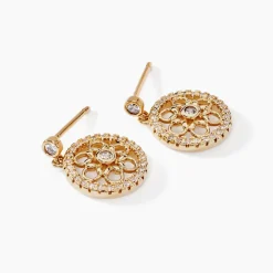 Boucles D'oreilles Pendantes Danya Plaqué Or Doré Oxyde De Zirconium|Marc Orian Hot