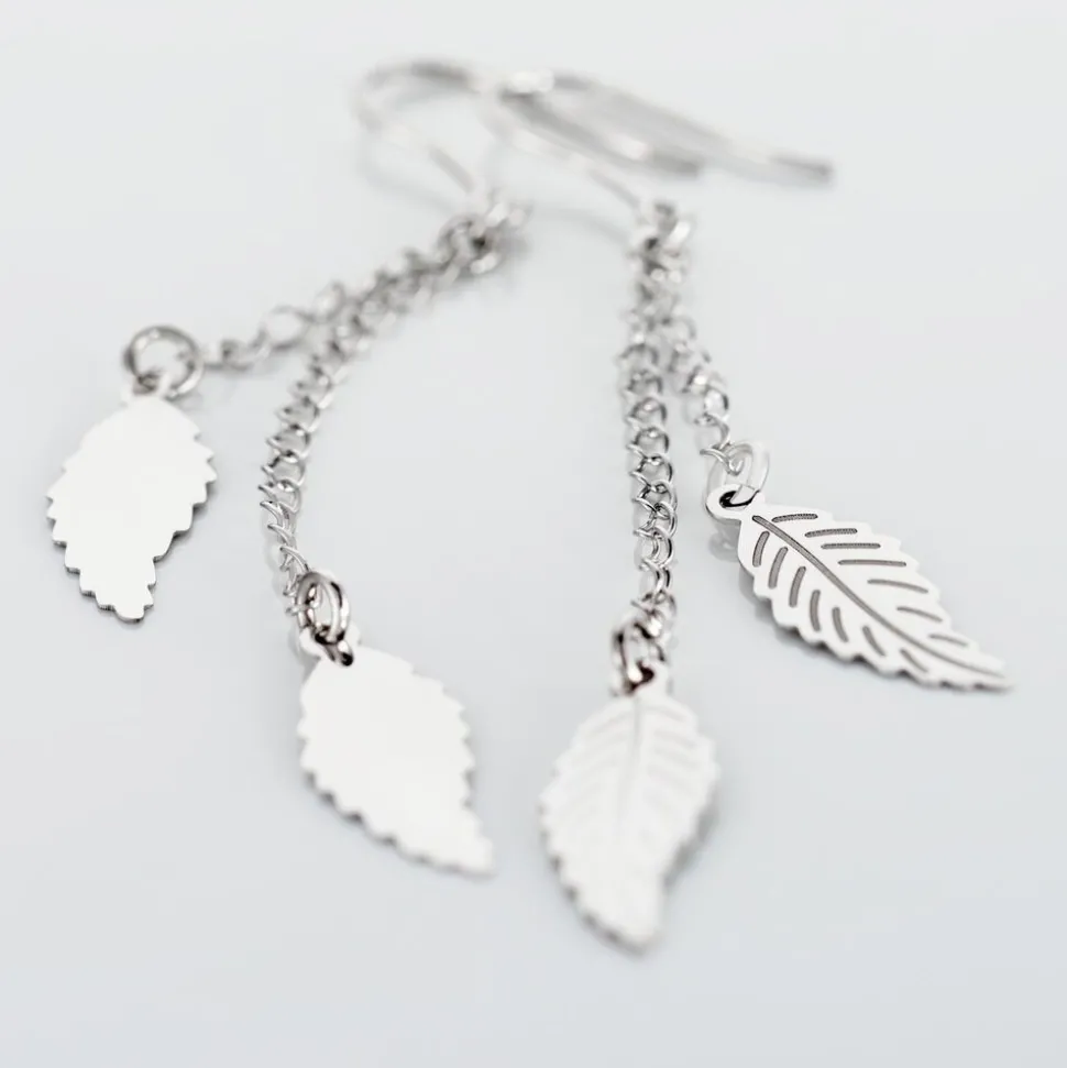 Boucles D'oreilles Pendantes Fabia Argent Blanc