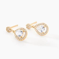 Boucles D'oreilles Pendantes Brigita Plaqué Or Jaune Oxyde|Marc Orian Outlet