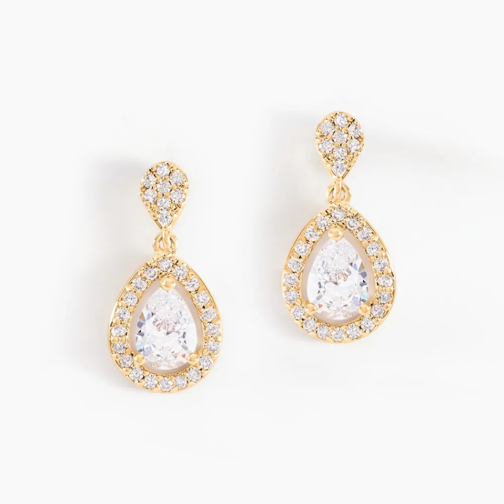 Boucles D'oreilles Pendantes Brigita Plaqué Or Jaune Oxyde|Marc Orian Outlet