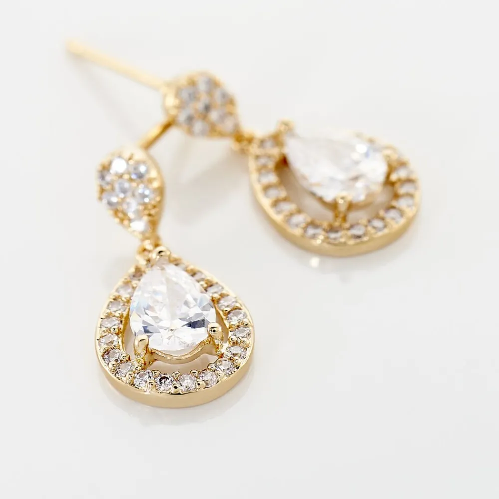 Boucles D'oreilles Pendantes Brigita Plaqué Or Jaune Oxyde|Marc Orian Outlet