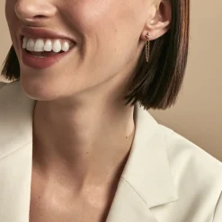 Boucles D'oreilles Pendantes Erma Plaqué Or Doré Oxyde De Zirconium|Marc Orian Clearance