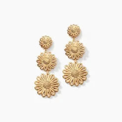 Boucles D'oreilles Pendantes Mahonia Plaqué Or Doré|Marc Orian New