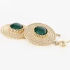 Boucles D'oreilles Pendantes Ilia Plaqué Or Jaune Verre|Marc Orian