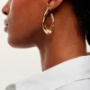Boucles D'Oreilles Pendantes Mamamia Acier Jaune