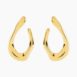 Boucles D'Oreilles Pendantes Mamamia Acier Jaune