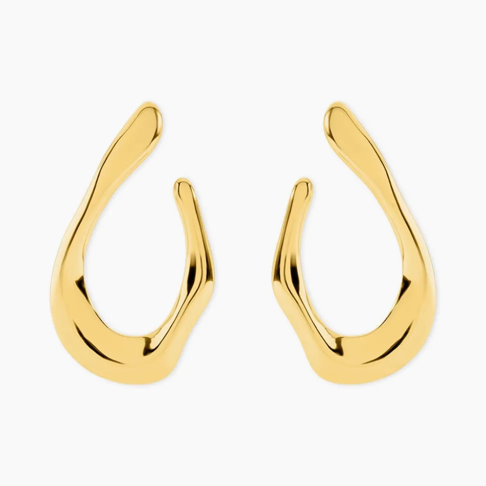 Boucles D'Oreilles Pendantes Mamamia Acier Jaune