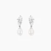 Boucles D'Oreilles Pendantes Elea Argent Blanc Perle De Culture Oxyde De Zirconium