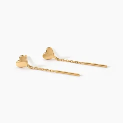 Boucles D'oreilles Pendantes Argent Blanc