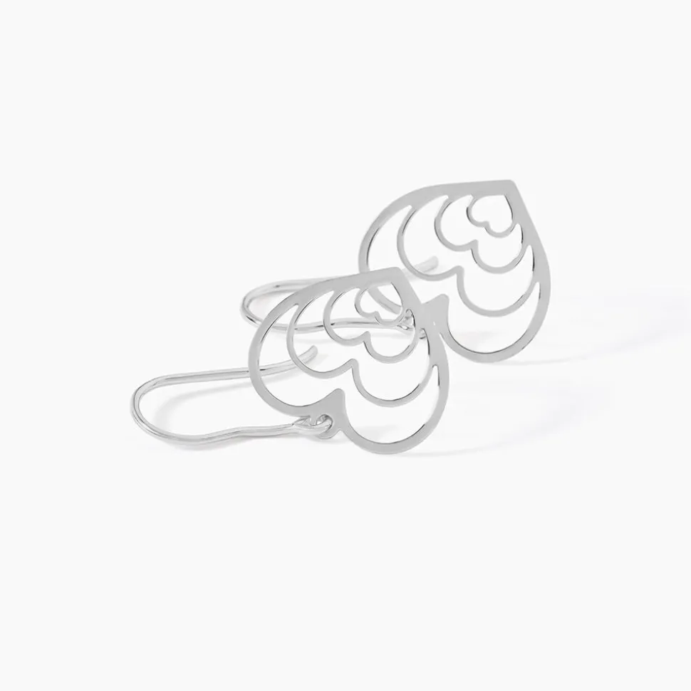 Boucles D'oreilles Pendantes Naleen Argent Blanc