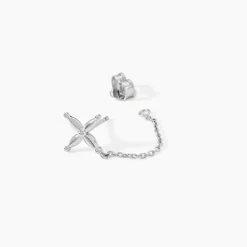 Boucles D'oreilles Pendantes Phula Argent Blanc