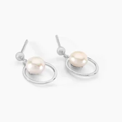 Boucles D'oreilles Pendantes Ivana Argent Blanc Perle De Culture|Marc Orian Sale